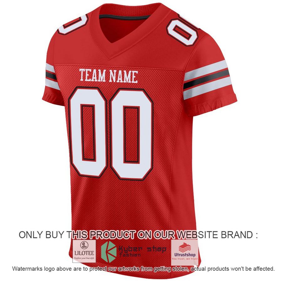 NEW Scarlet White-Black CUSTOM Football Shirt 2 personalized scarlet white black football jersey 2 31054