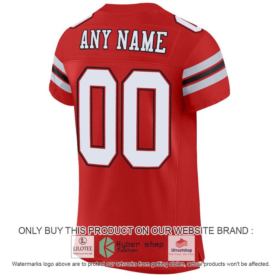 NEW Scarlet White-Black CUSTOM Football Shirt 3 personalized scarlet white black football jersey 3 33448