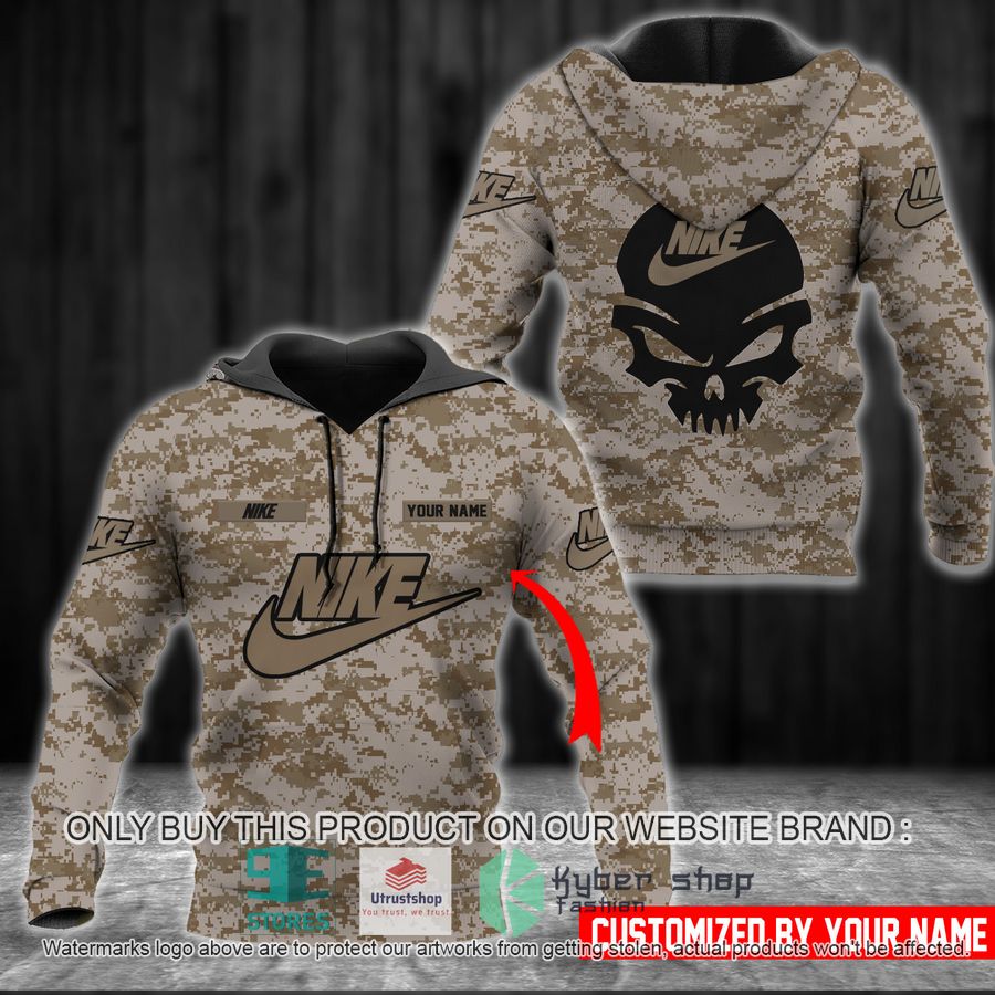 personalized skull nike camo 3d hoodie 1 11399