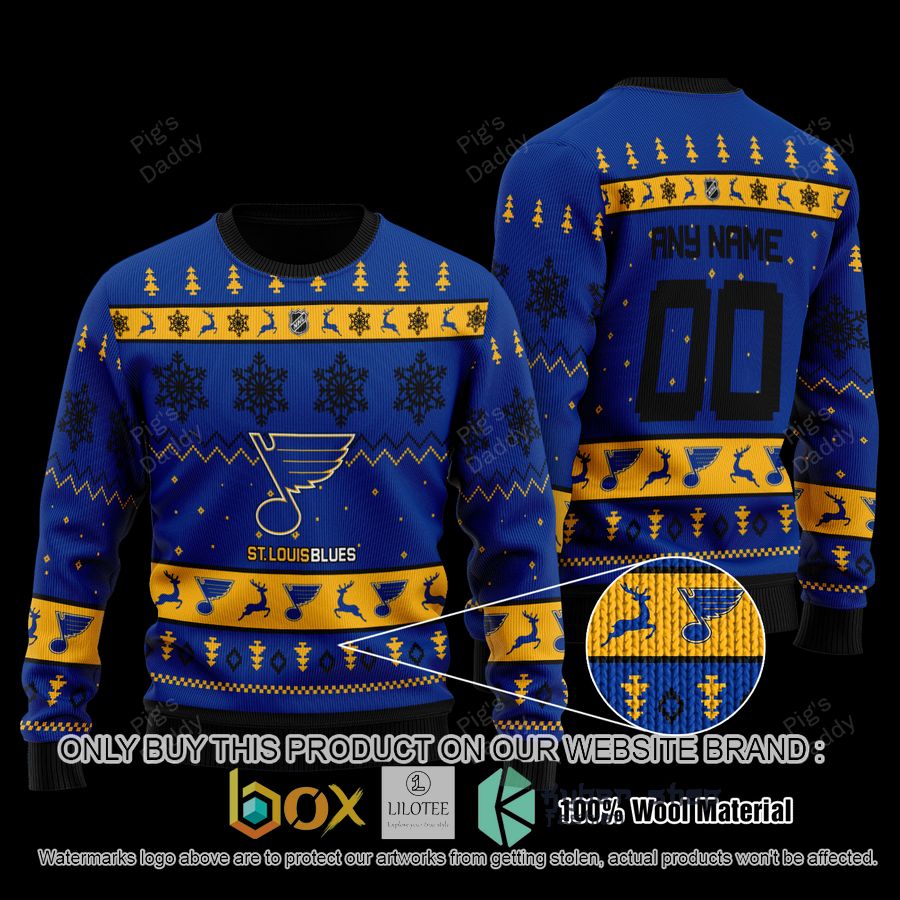 personalized st louis blues blue wool sweater 1 16208