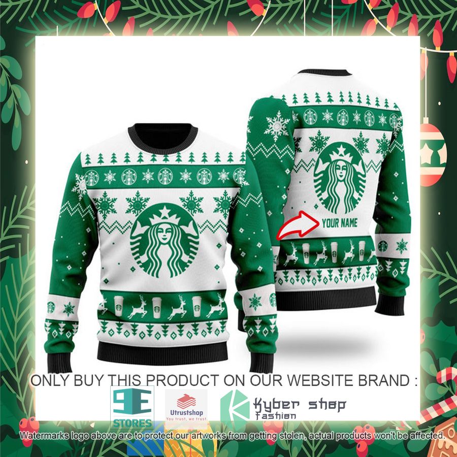 personalized starbucks ugly christmas sweater 2 81178