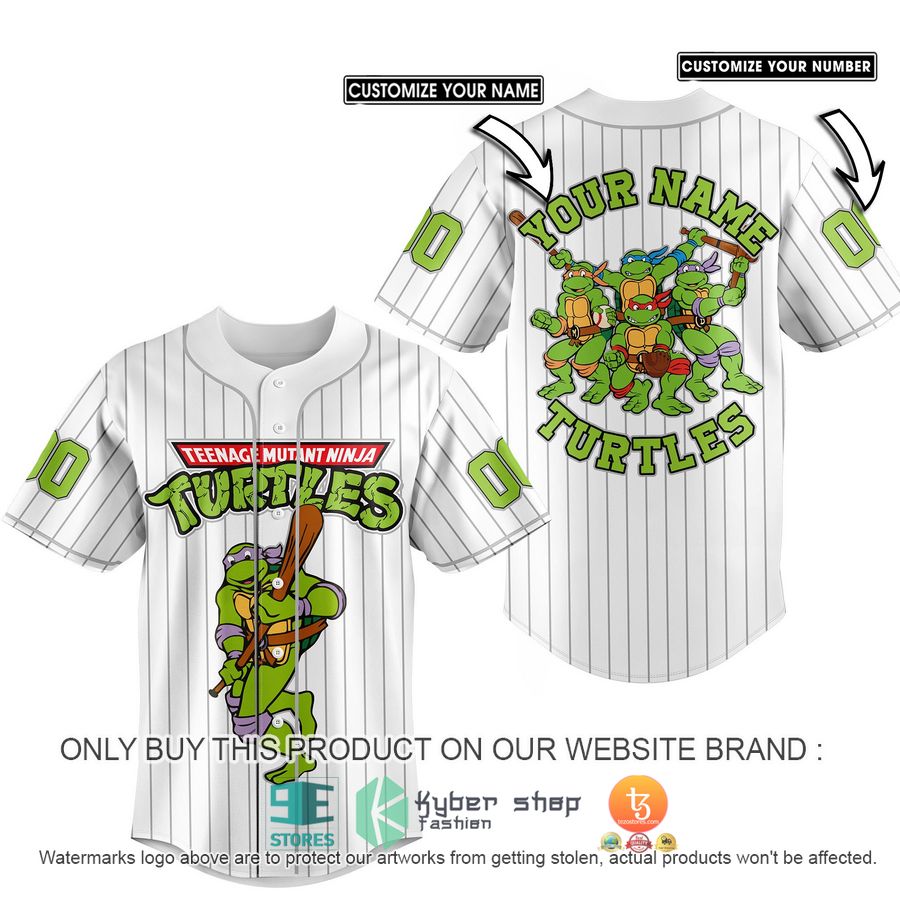 HOT Personalized Teenage Mutant Ninja Turtles White Baseball Jersey 7 personalized teenage mutant ninja turtles white baseball jersey 1 85043
