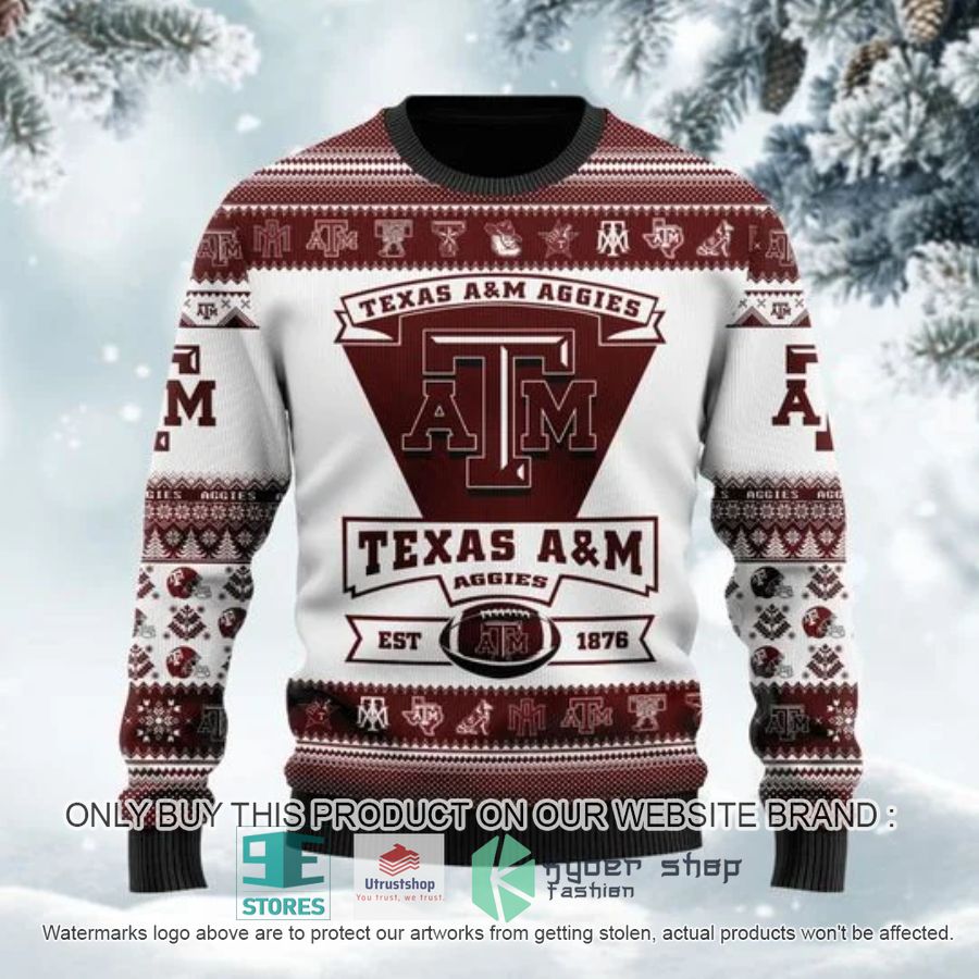 personalized texas am aggies football ugly chrisrtmas sweater 2 37264