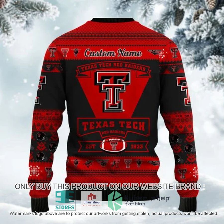NEW Personalized Texas Tech Red Raiders Football Ugly Sweater 3 personalized texas tech red raiders football ugly chrisrtmas sweater 3 8665