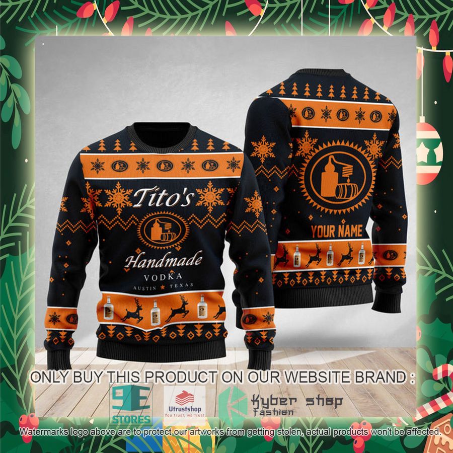 personalized titos vodka ugly christmas sweater 2 75276