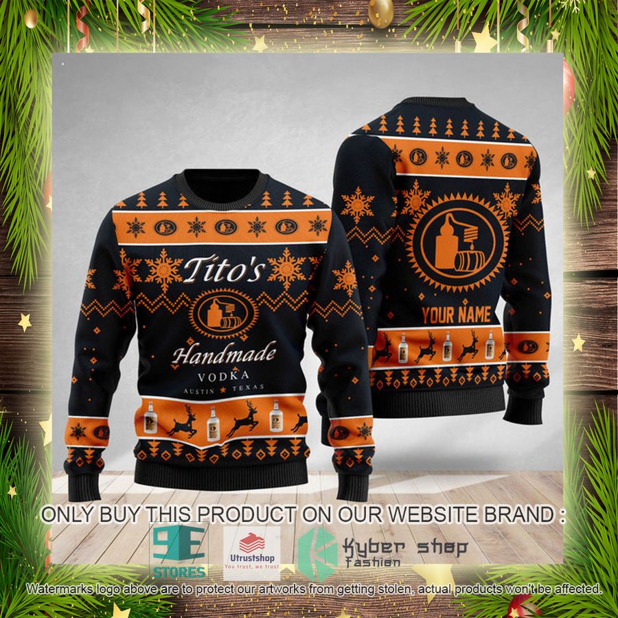 NEW Personalized Tito's Vodka Christmas Ugly Sweater 4 personalized titos vodka ugly christmas sweater 4 47616