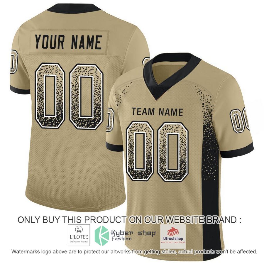 personalized vegas gold black white mesh drift football jersey 1 74108