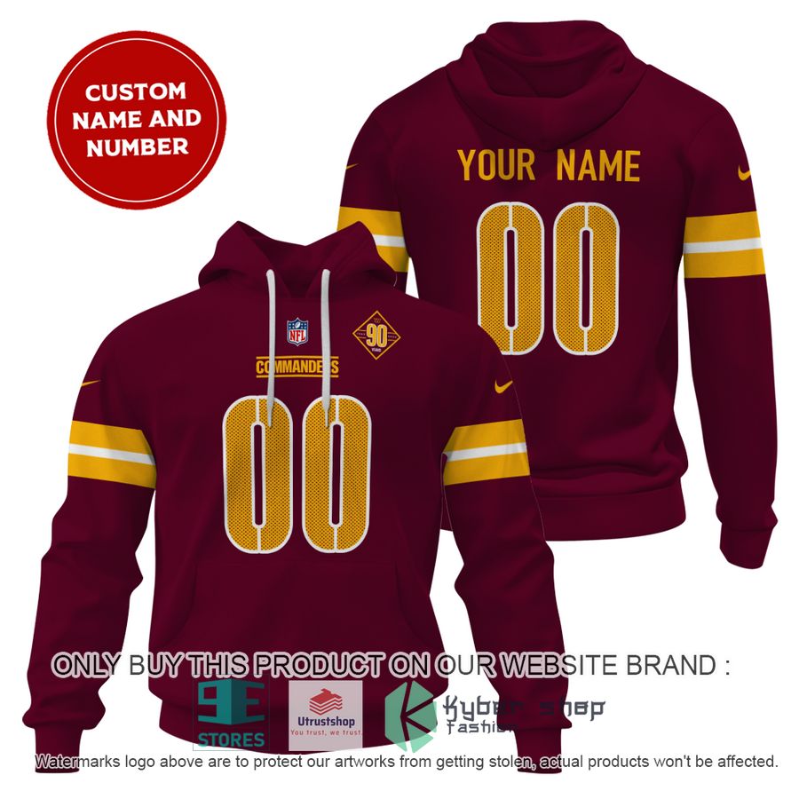 personalized washington commanders dark red shirt hoodie 1 64336