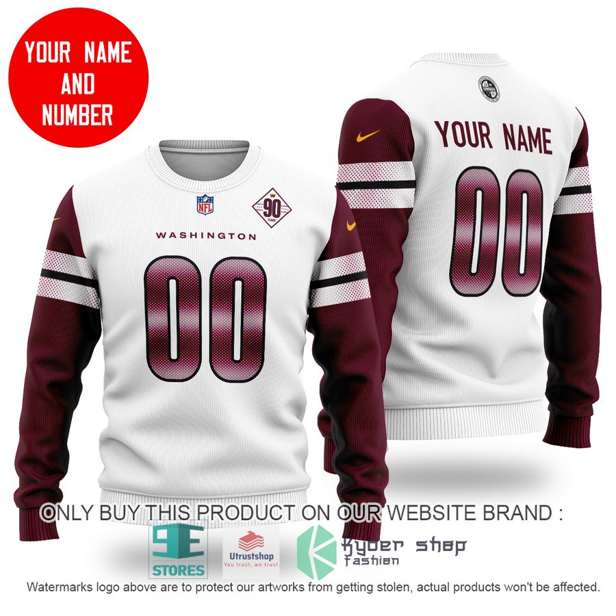 personalized washington commanders white red sweater 1 61673