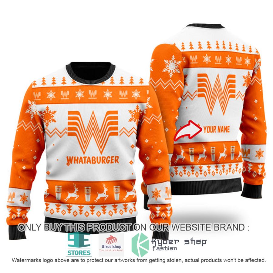 personalized whataburger ugly christmas sweater 1 6247