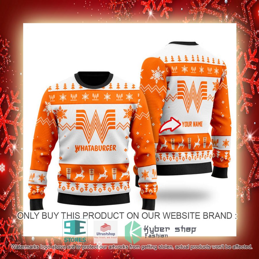 NEW Personalized Whataburger Christmas Ugly Sweater 3 personalized whataburger ugly christmas sweater 3 57694