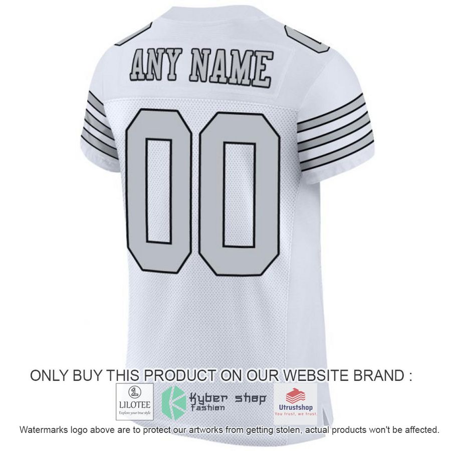 NEW White Black Silver CUSTOM Football Shirt 3 personalized white black silver football jersey 3 74471