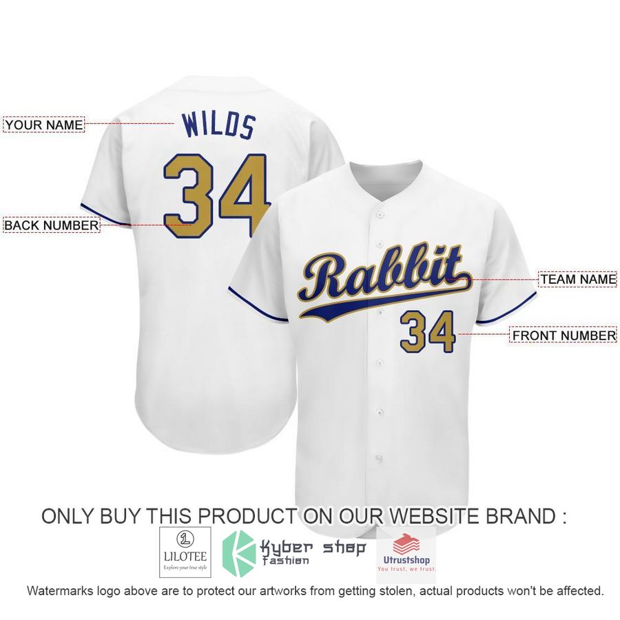 NEW White Old Gold Royal CUSTOM Baseball Shirt 3 personalized white old gold royal baseball jersey 3 31653