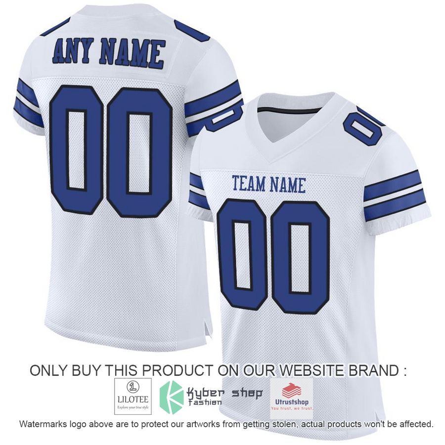 NEW White Royal Black CUSTOM Football Shirt 7 personalized white royal black football jersey 1 68691