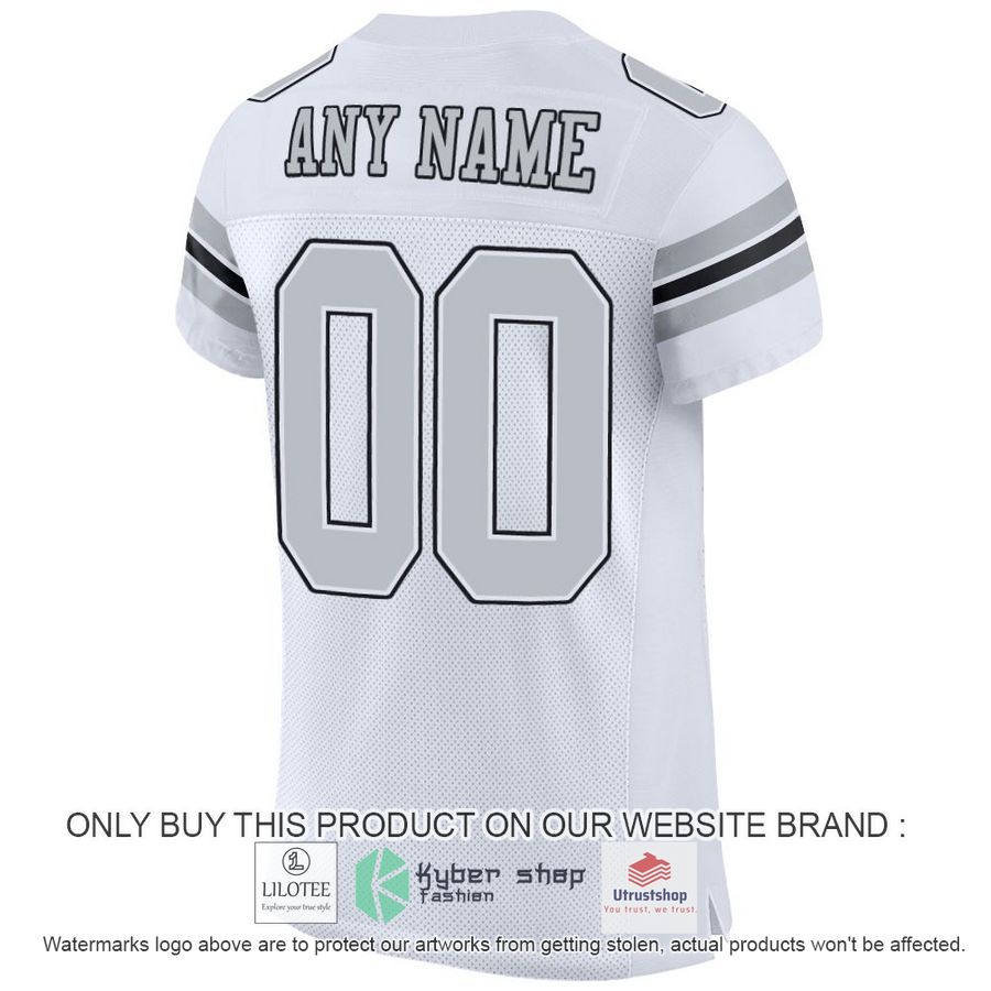 NEW White Silver Black CUSTOM Football Shirt 3 personalized white silver black football jersey 3 55997