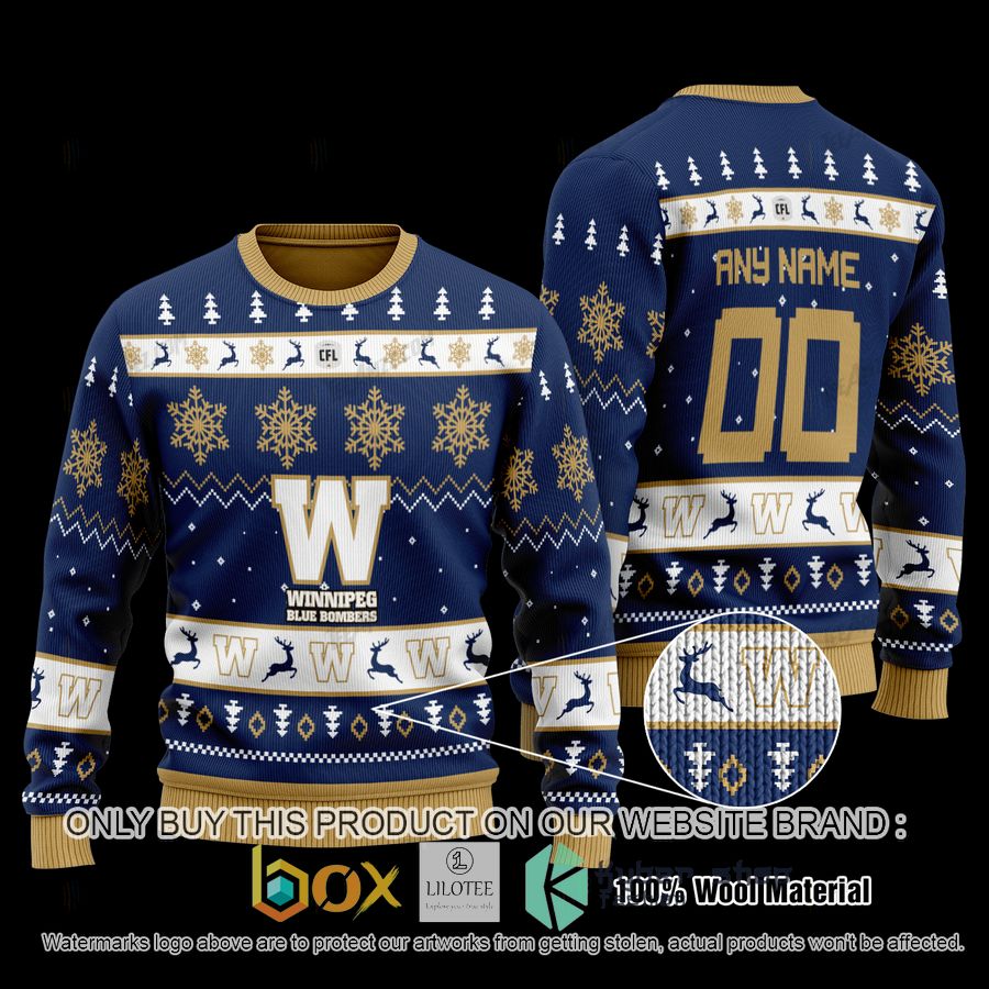personalized winnipeg blue bombers navy wool sweater 1 4213