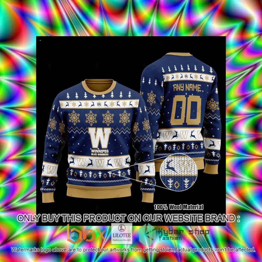 Personalized Winnipeg Blue Bombers Navy Wool Sweater 3 personalized winnipeg blue bombers navy wool sweater 3 72511