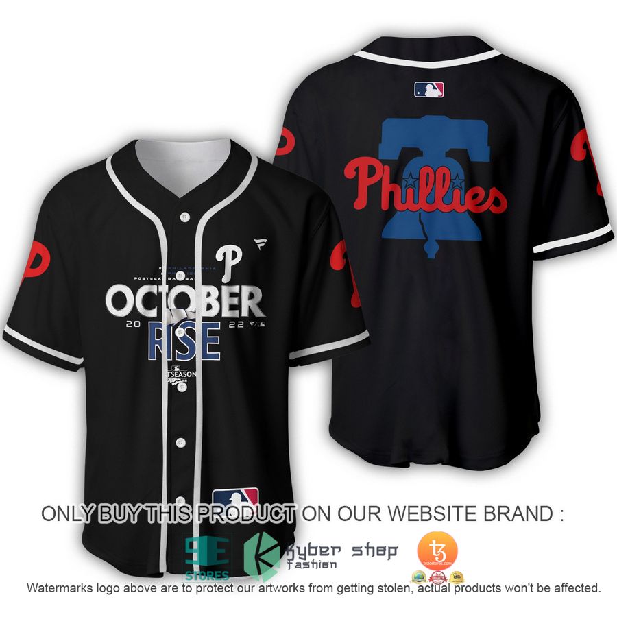 philadelphia phillies october rise black baseball jersey 1 23297