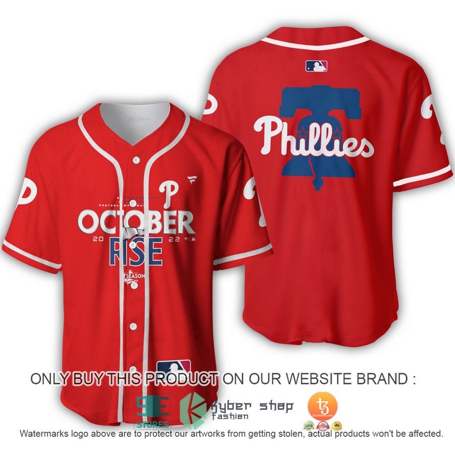 philadelphia phillies october rise red baseball jersey 1 12636