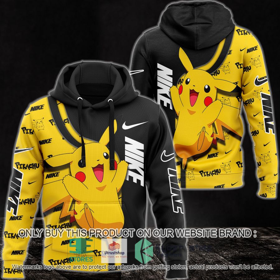 pikachu nike yellow black 3d hoodie 1 59402