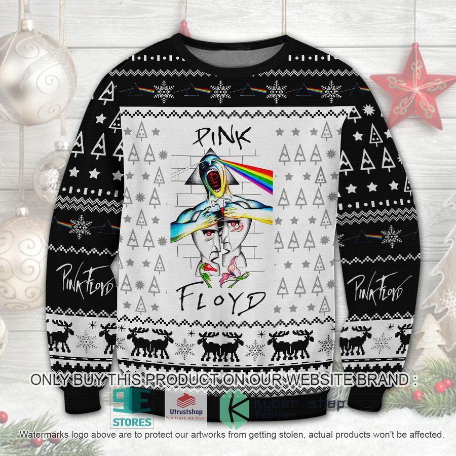 pink floyd band white black ugly christmas sweater 1 95189