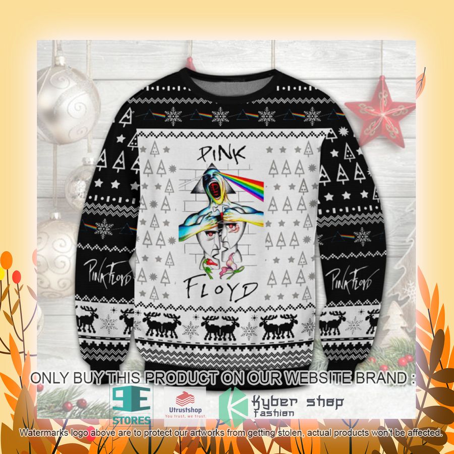 NEW Pink Floyd Band white black Ugly Sweater 4 pink floyd band white black ugly christmas sweater 4 43161