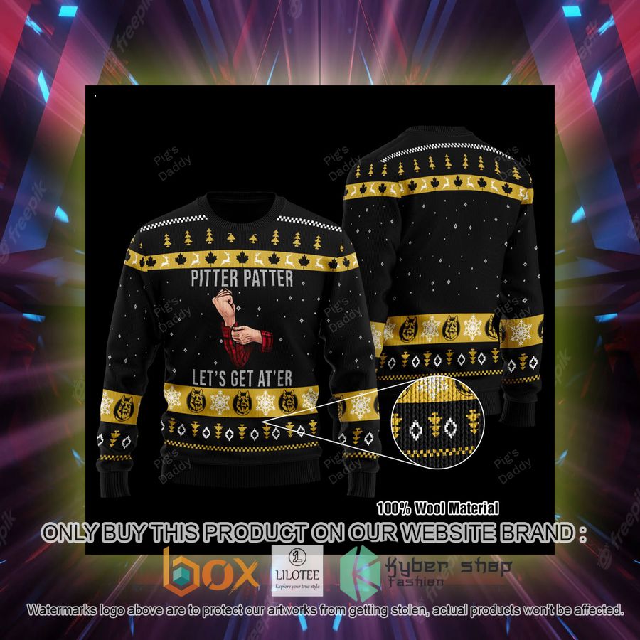 pitter patter lets get at er black wool sweater 2 13683