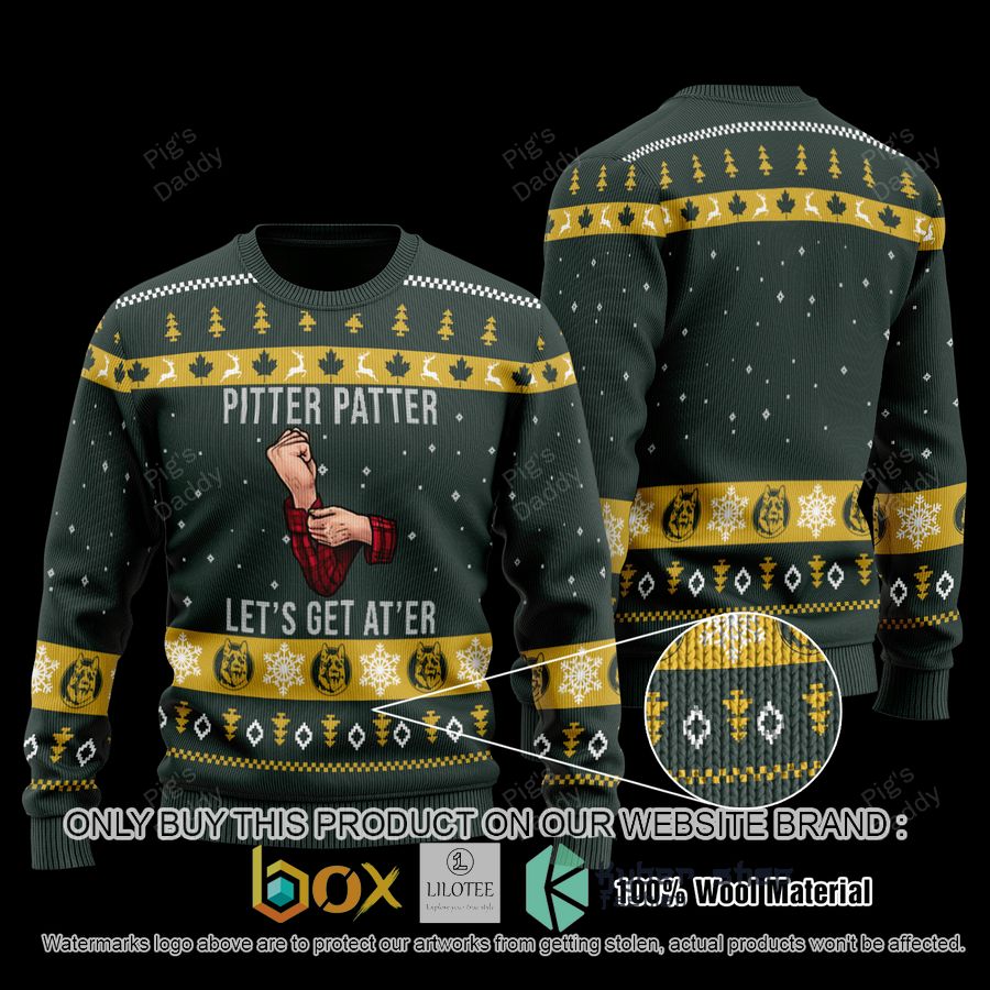 pitter patter lets get at er moss green wool sweater 1 63794