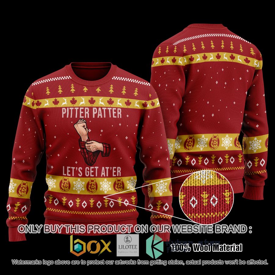 pitter patter lets get at er red wool sweater 1 81908