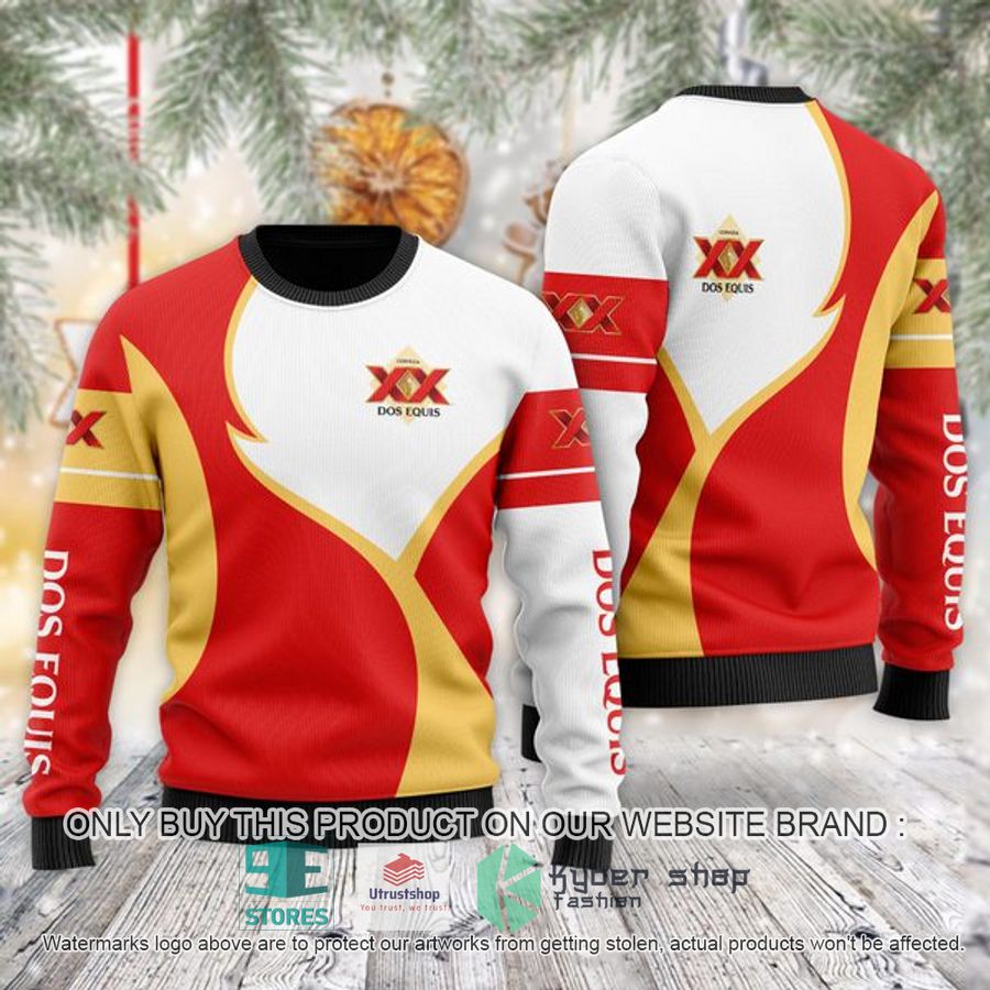 plain multicolor textured dos equis ugly christmas sweater 1 45619