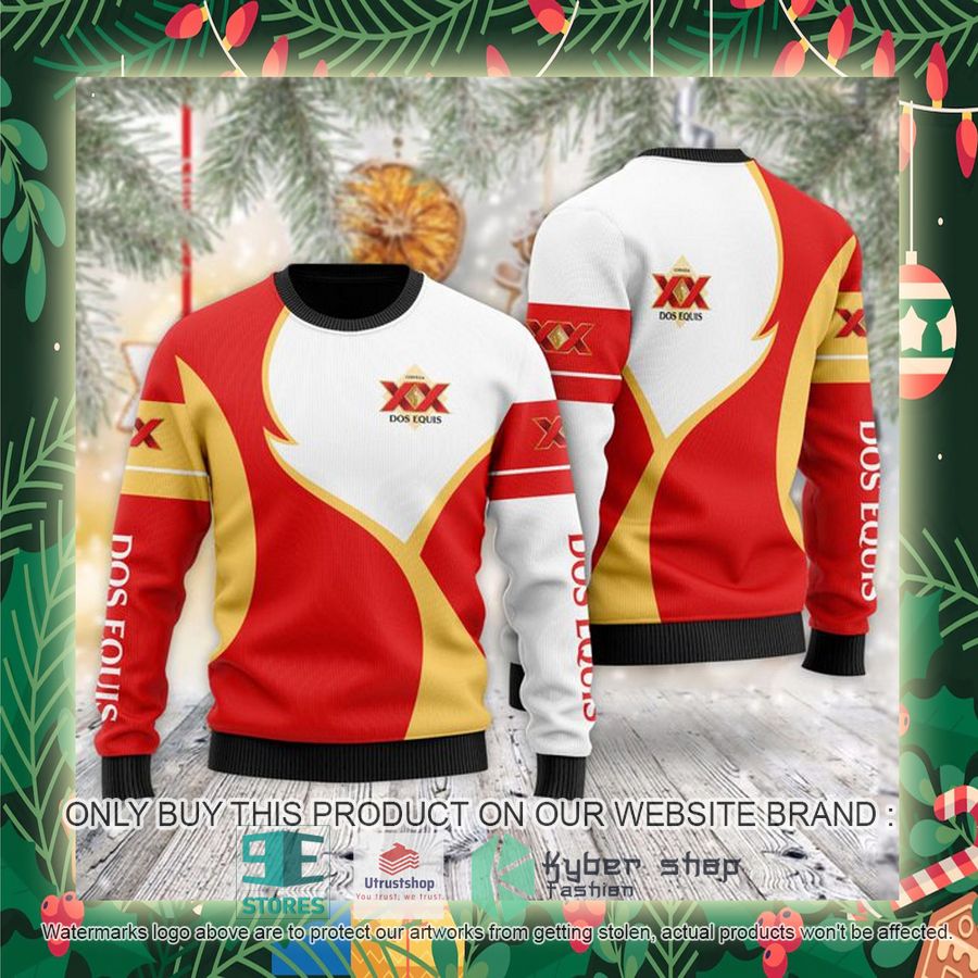 plain multicolor textured dos equis ugly christmas sweater 2 89846