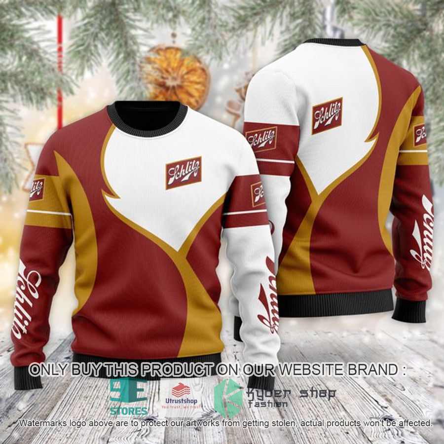 plain multicolor textured schlitz beer ugly christmas sweater 1 67131