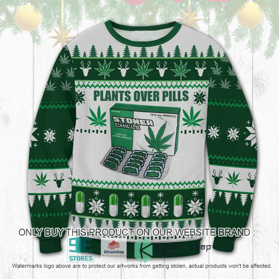 plants over pills green white ugly christmas sweater 1 92599