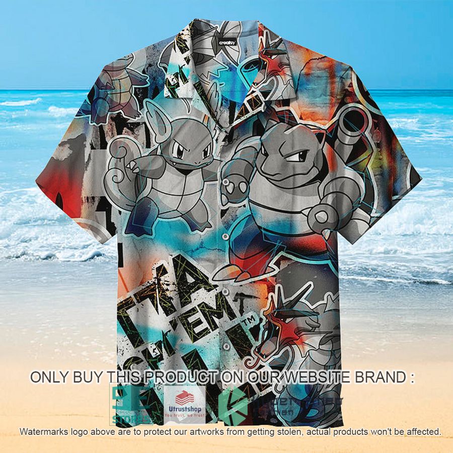 NEW Pokemon Squirtle Evolution Graffiti Hawaii Shirt 1 pokemon squirtle evolution graffiti hawaiian shirt 1 3794