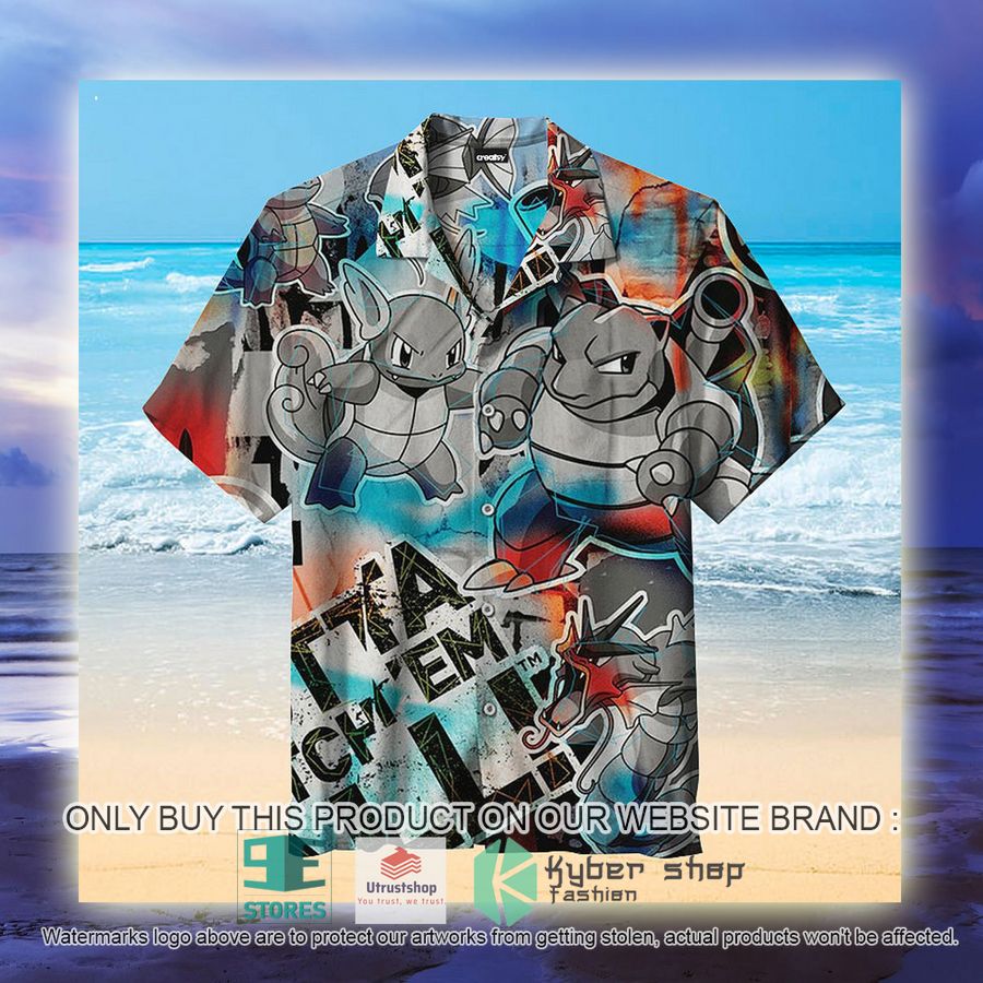 NEW Pokemon Squirtle Evolution Graffiti Hawaii Shirt 5 pokemon squirtle evolution graffiti hawaiian shirt 5 9892