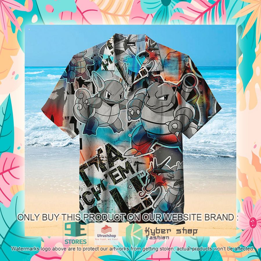 NEW Pokemon Squirtle Evolution Graffiti Hawaii Shirt 7 pokemon squirtle evolution graffiti hawaiian shirt 7 17207