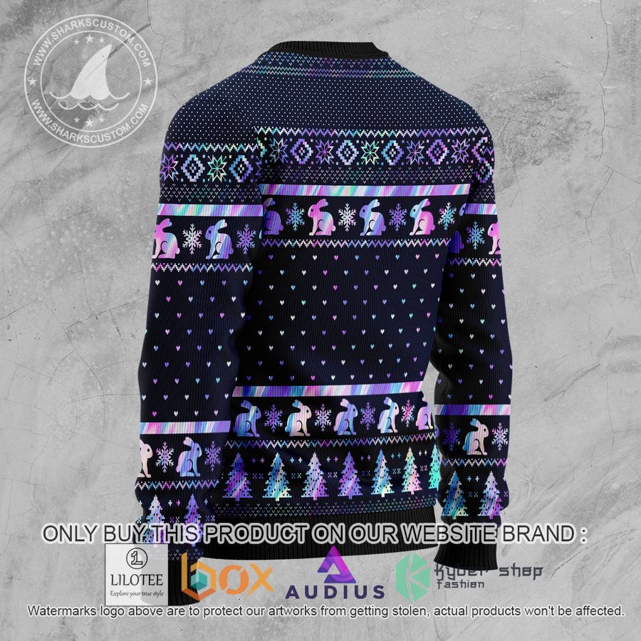 rabbit hologram ugly christmas sweater 2 66547