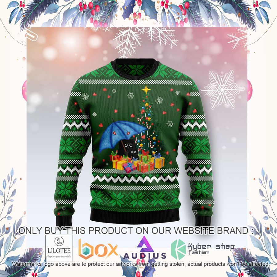 Rain With Love Black Cat Ugly Christmas Sweater 10 rain with love black cat ugly christmas sweater 10 66285