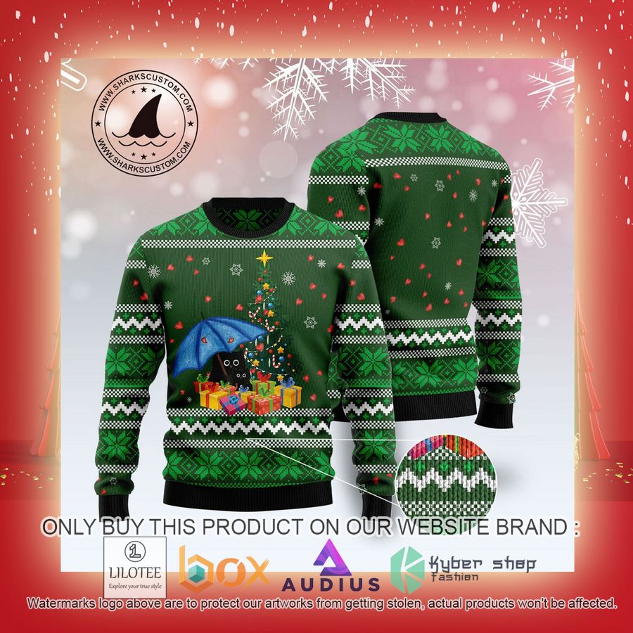 Rain With Love Black Cat Ugly Christmas Sweater 9 rain with love black cat ugly christmas sweater 9 47518