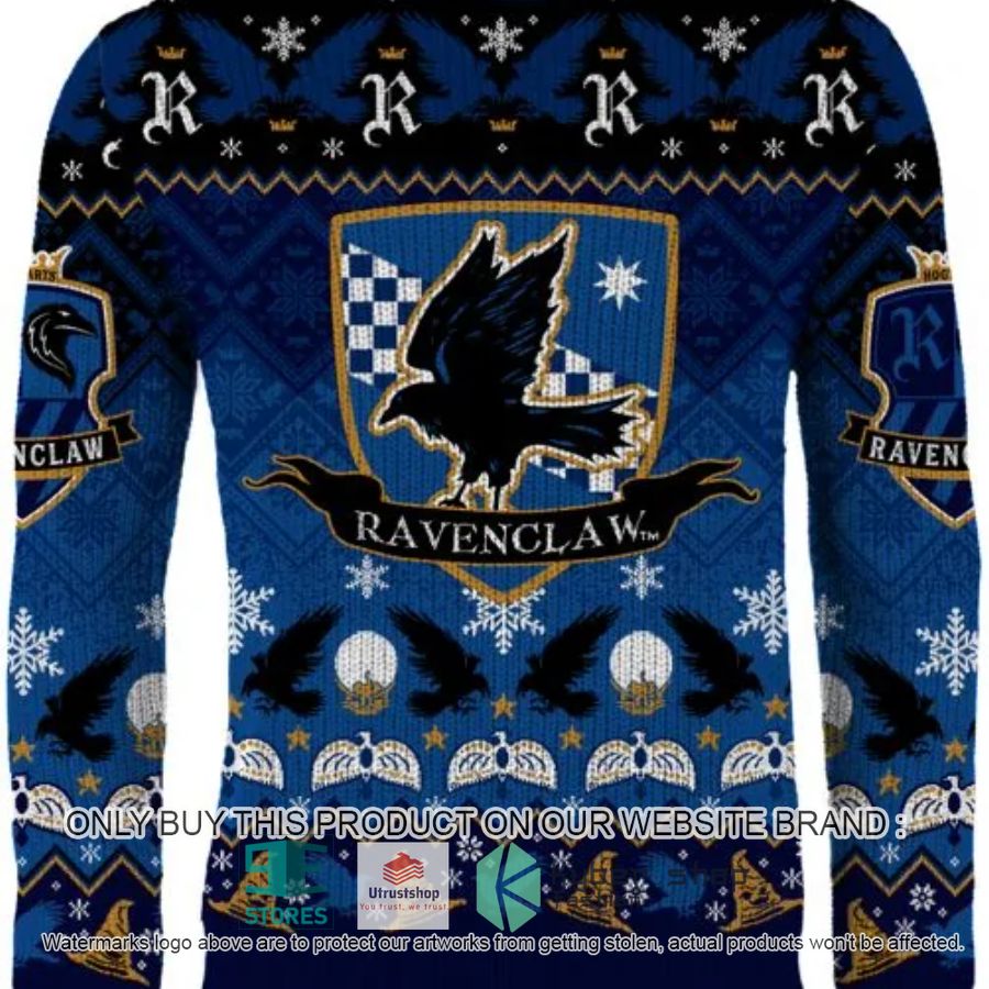 ravenclaw crest harry potter blue ugly christmas sweater 1 57346