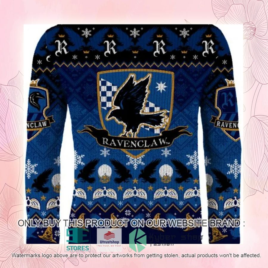 NEW Ravenclaw Crest Harry Potter Blue Ugly Sweater 3 ravenclaw crest harry potter blue ugly christmas sweater 3 94990