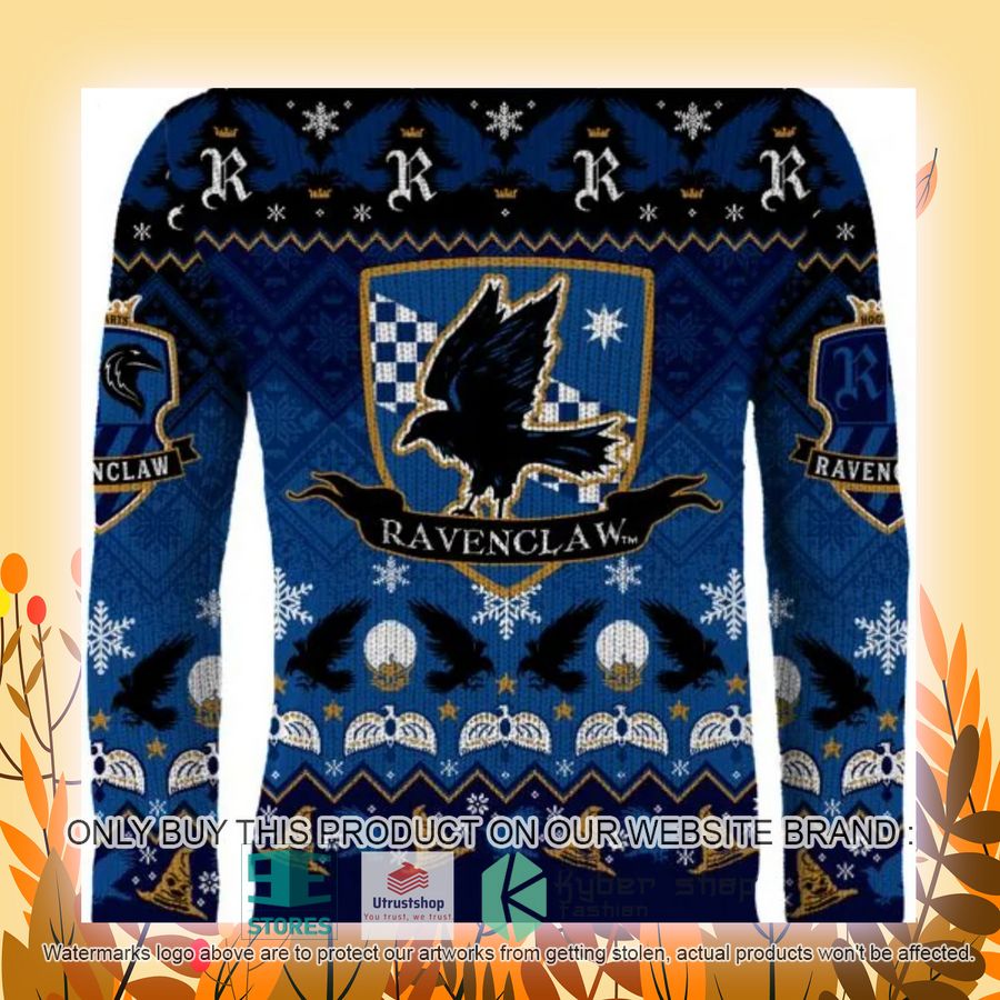NEW Ravenclaw Crest Harry Potter Blue Ugly Sweater 7 ravenclaw crest harry potter blue ugly christmas sweater 7 12828