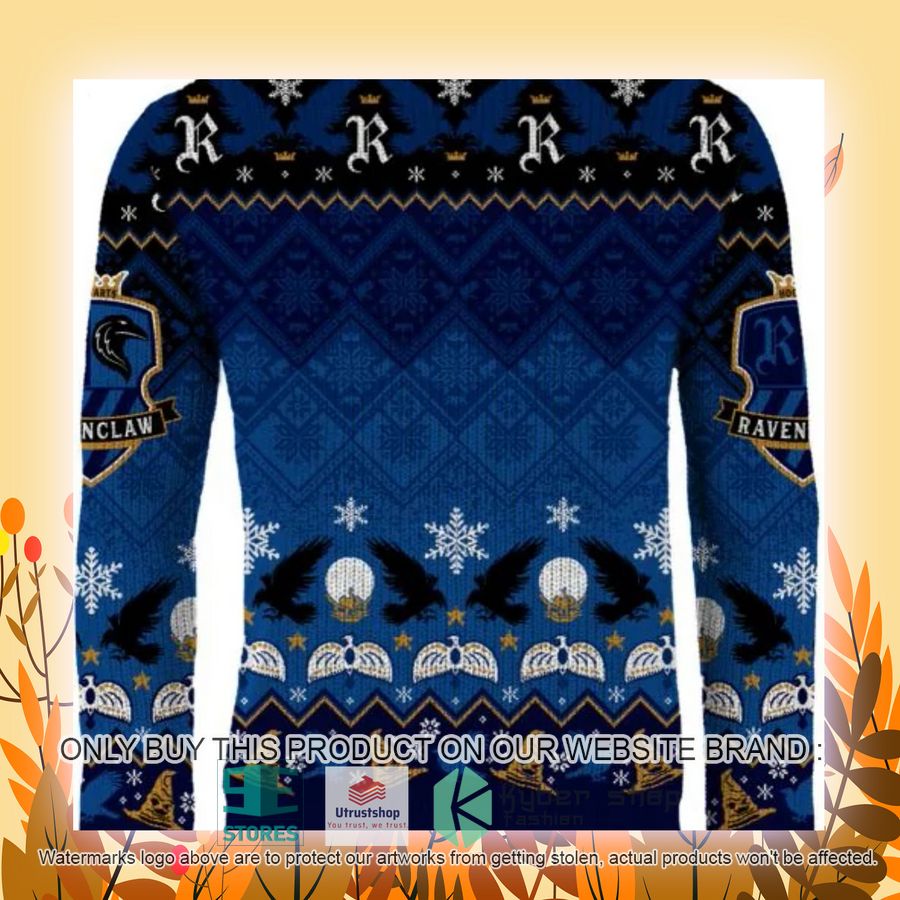 NEW Ravenclaw Crest Harry Potter Blue Ugly Sweater 8 ravenclaw crest harry potter blue ugly christmas sweater 8 15573