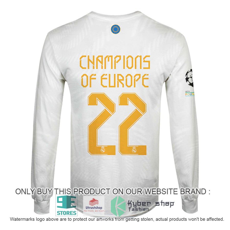NEW Real Madrid FC Champions Of Europe 22 white Hoodie, Shirt 6 real madrid fc champions of europe 22 white shirt hoodie 6 87242