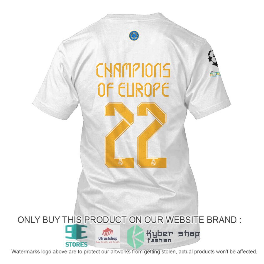 NEW Real Madrid FC Champions Of Europe 22 white Hoodie, Shirt 8 real madrid fc champions of europe 22 white shirt hoodie 8 14814