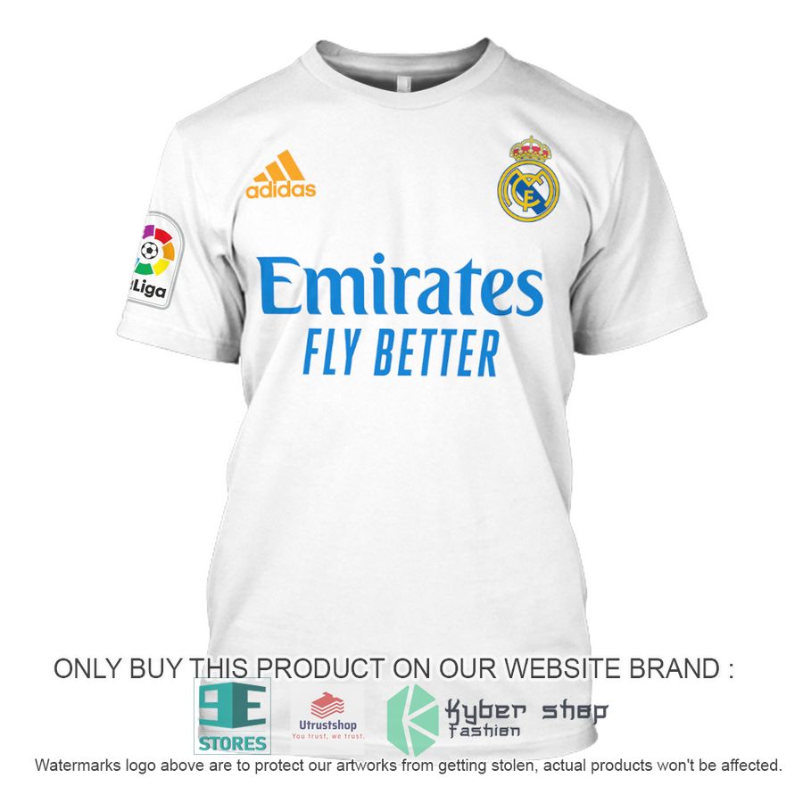 NEW Real Madrid FC La Liga Emirates Fly Better white Hoodie, Shirt 7 real madrid fc la liga emirates fly better white shirt hoodie 7 12441