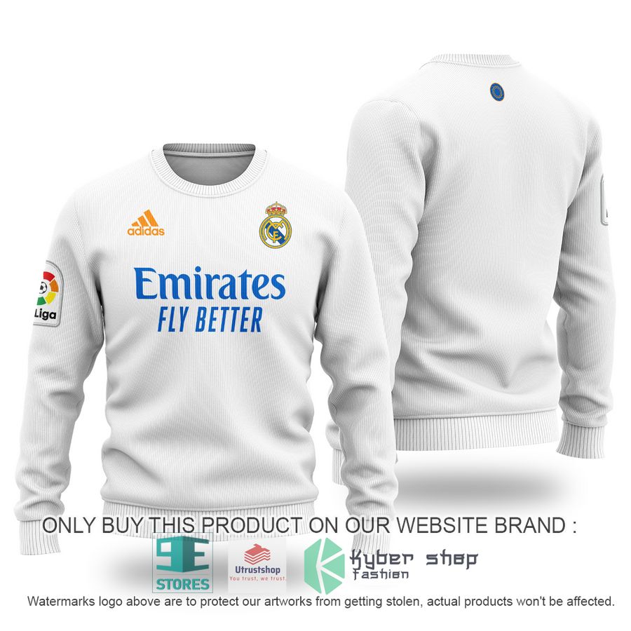 real madrid fc la liga emirates fly better white sweater 1 51386