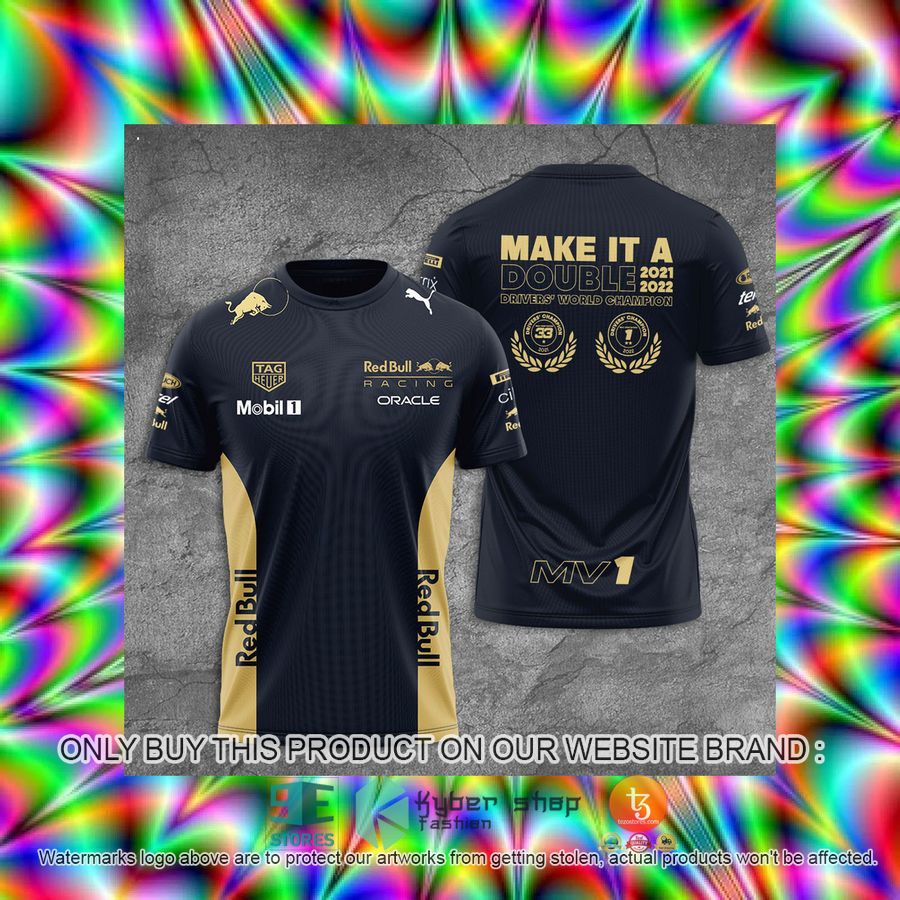 HOT Red Bull Make It A Double 2021 2022 Driver's World Champion 3D T-Shirt 3 red bull make it a double 2021 2022 drivers world champion 3d t shirt 3 16873