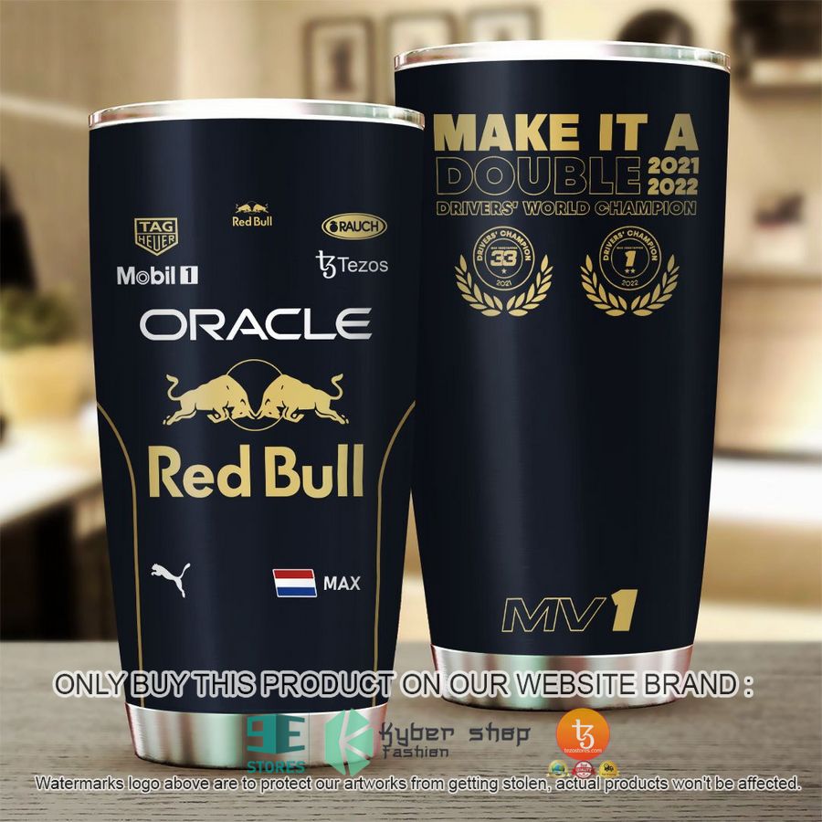 red bull make it a double 2021 2022 drivers world champion tumbler 1 59373