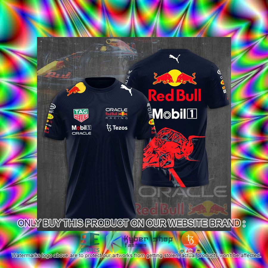 HOT Red Bull Racing Formula One Team Tezos Navy 3D T-Shirt 3 red bull racing formula one team tezos navy 3d t shirt 3 66235